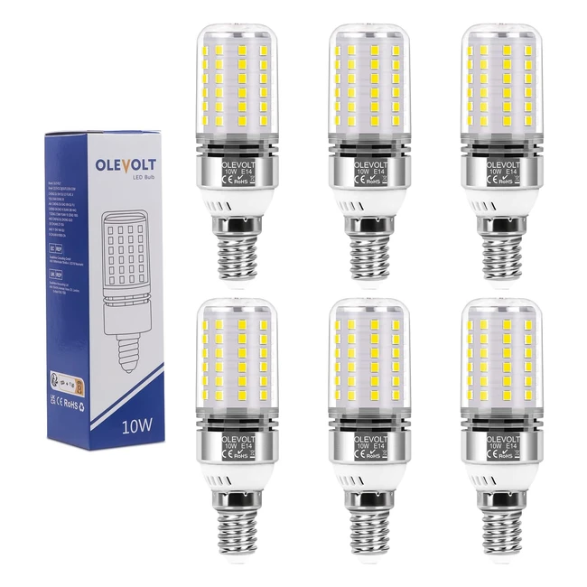 Bombillas LED E14 Olevolt Blanco Frío 5000K 1200lm 10W - Paquete de 6