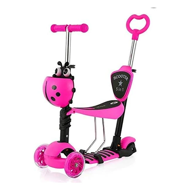 Patinete Yoleo 5en1 para Niños - 3 Ruedas LED - Asiento Extraíble - Carga Máxima 50kg