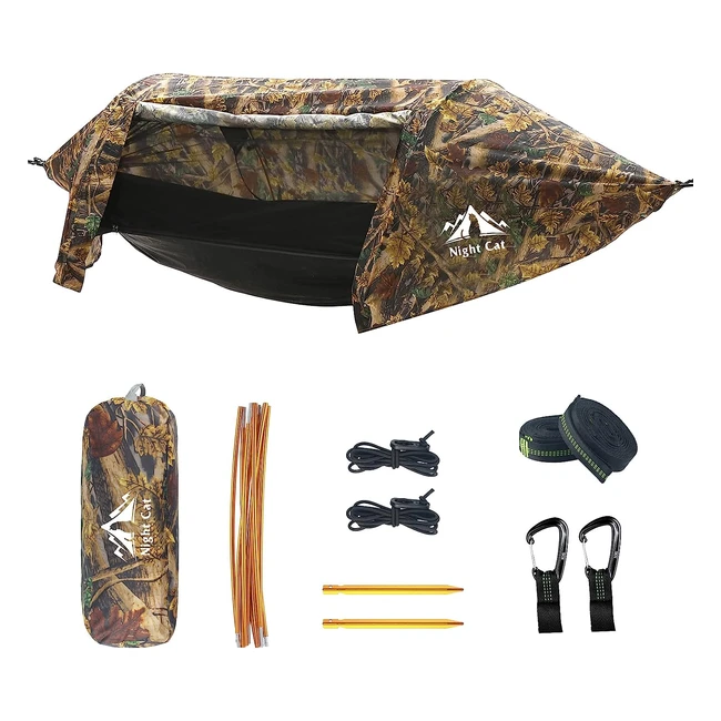 Amaca Tenda Night Cat con Zanzariera Impermeabile - Escursionismo, Campeggio, Giardino