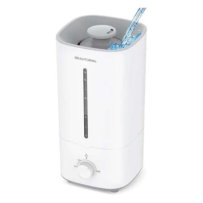Humidificador Beautural Ultrasónico 45L - Apagado Auto, Giratorias 360° - Habitaciones, Bebés, Oficina