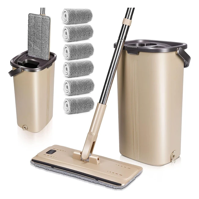 Balai Microfibre et Seau Essoreur Rotatif 360 - Nettoyage Facile et Efficace