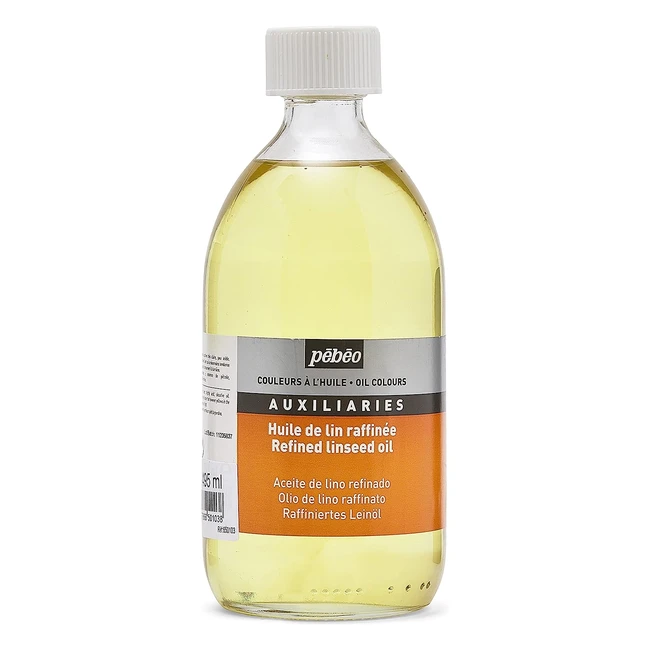 Pebeo 495ml Refined Linseed Oil Transparent - Fast Drying, Resistant Finish