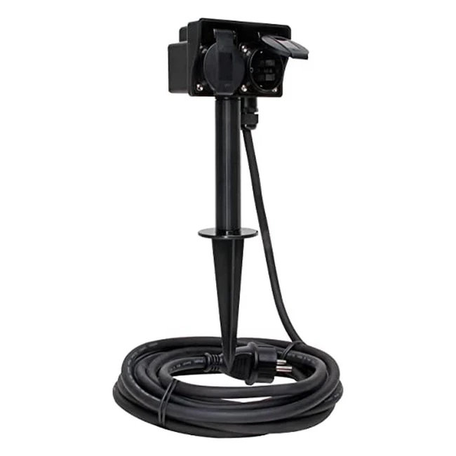 Kopp Auensteckdose mit 2 Schutzkontakt Steckdosen 230V IP44 - Gartensteckdose mit 15m Zuleitung
