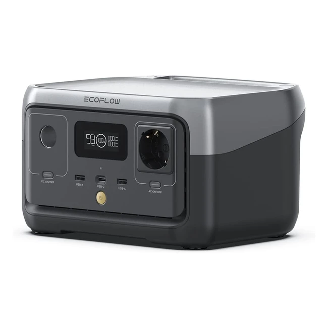 Ecoflow Centrale Elettrica Portatile River 2 - Batteria Lifep04 da 256 Wh, Ricarica Rapida in 1 Ora, Uscita fino a 600 W