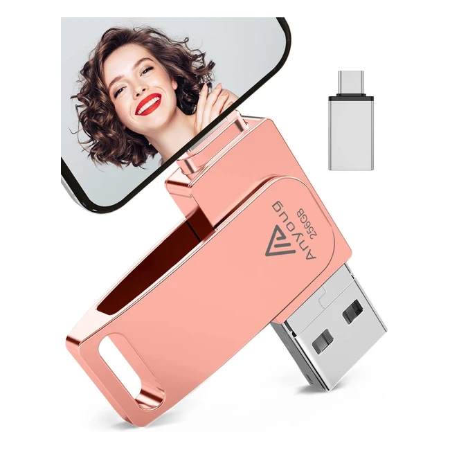 Chiavetta USB 256GB Anyoug Pen Drive 4 in 1 Memoria Esterna