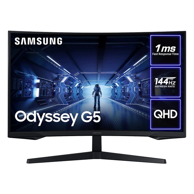 Samsung Odyssey G5 LC32G55TQBUXXU 32 1000R Curved Gaming Monitor - 144Hz, 1ms, 1440p QHD, Freesync Premium, HDR10
