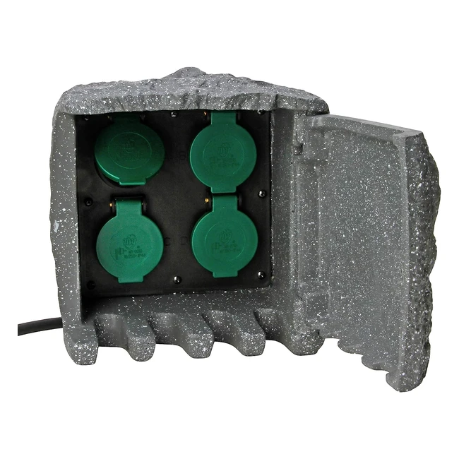 Kopp Energiestation Steinoptik, 4 Schutzkontaktsteckdosen, Gartensteckdose