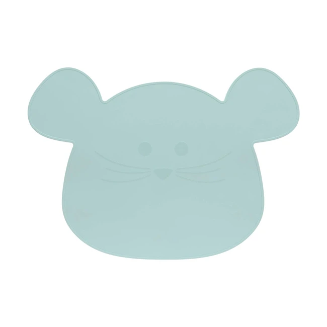Lässig Kinder Tischset Platzdeckchen aus Silikon Little Chums Mouse Blue - Rutschfest, Spülmaschinengeeignet, Platzsparend