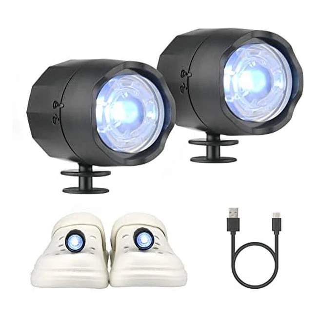 Mafiti Croc Lights - Rechargeable LED Lights for Croc Shoes | IPX5 Waterproof | 10 Hours Battery Life