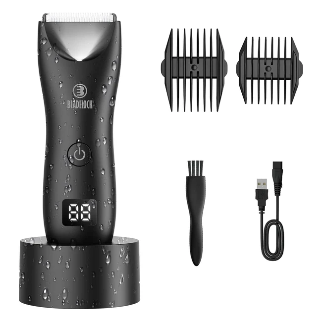 Professional Electric Trimmer for Men - LCD Display, Recharge Dock - Black
