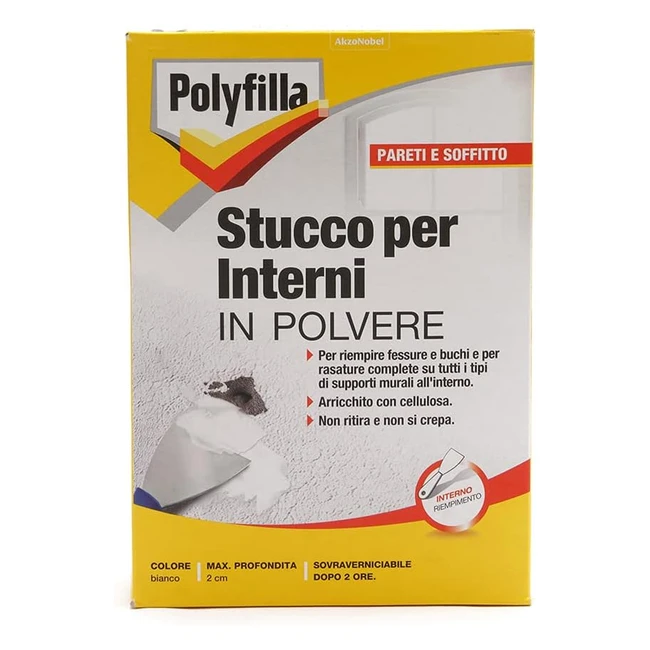 Polyfilla Stucco per Interni 1kg - Riempimento, Rasature, Resistenza