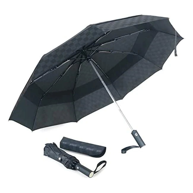 eLifeAcc Compact Windproof Umbrella for Travel | Auto Folding & Fast Drying | Men & Women