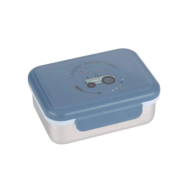 Lässig Kinder Brotdose Edelstahl Frühstücksbox nachhaltig für Kindergarten Abenteuer Traktor