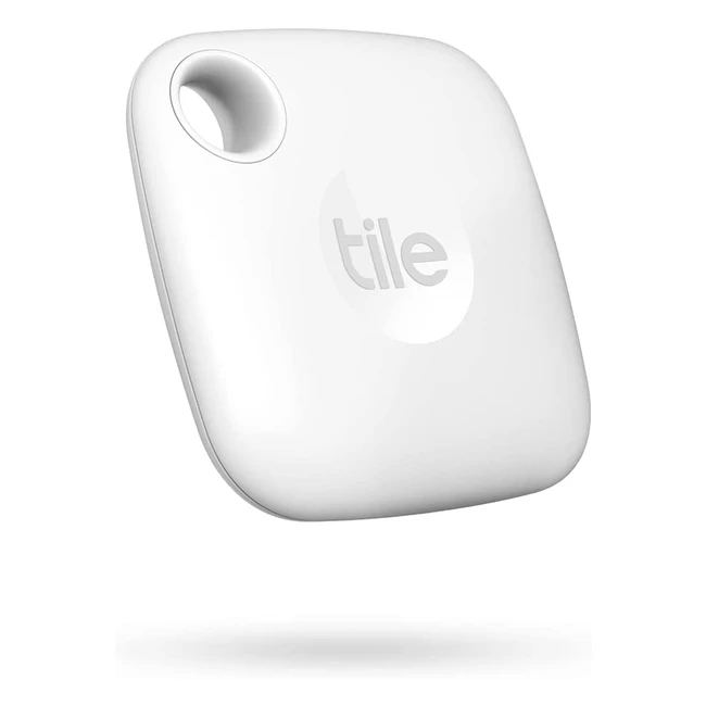 Tile Mate Bluetooth Schlüsselfinder, 60 m Reichweite, Community-Suchfunktion, kompatibel mit iOS und Android, Alexa und Google Home, weiß
