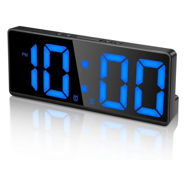 Zerotop Bedside Alarm Clock - LED Display, Battery/USB Powered, Voice Control