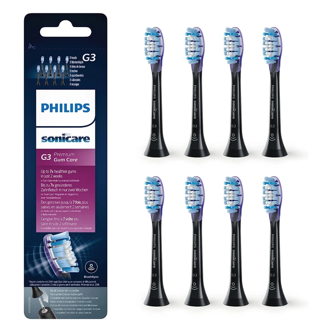 Philips Sonicare - Lot de 8 têtes de brosses électriques soniques G3 Premium Gum Care