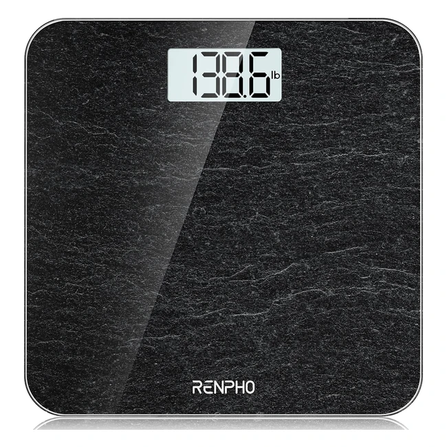Renpho Digital Bathroom Scales - High Precision Sensors - Accurate Weight Machine - LED Display - Step-On - Marblecore 1S