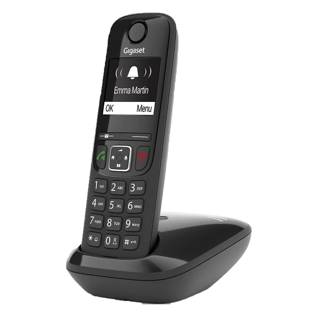Gigaset AS690 Schnurlostelefon DECT Telefon mit Freisprechfunktion, großem Display und großen Tasten, Schwarz