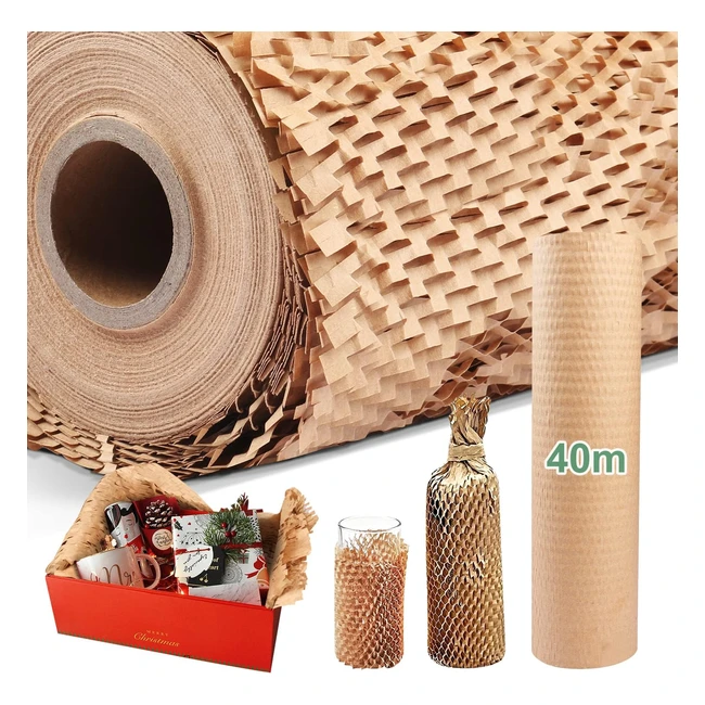 Eco-friendly Honeycomb Paper Packing 38cm 40m Cushioning Wrap for Moving House - Alternative to Bubble Wrap