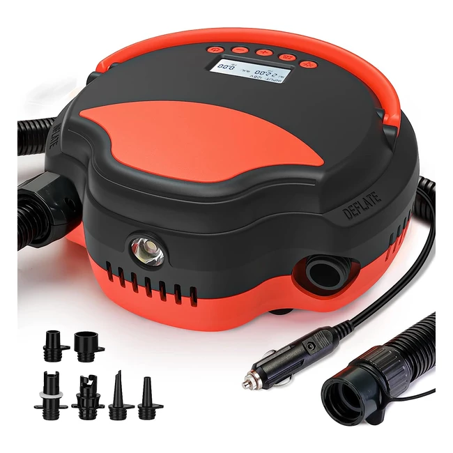 22psi Electric Paddle Board Pump - High Pressure SUP Pump with Pressure Monitoring - Auto-off Feature - Versatile Inflation/Deflation - #PaddleBoard #Inflatable #WaterSports