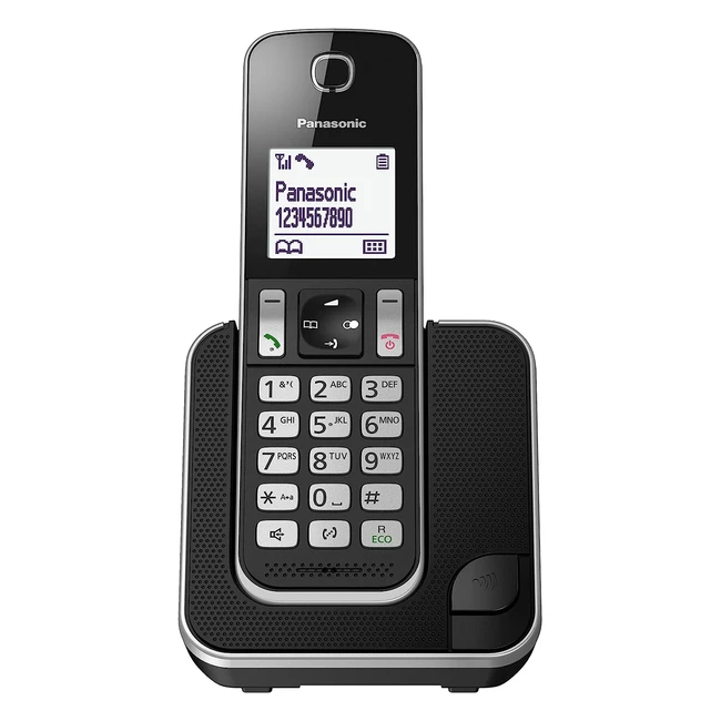 Telefono Cordless Panasonic KXTGD310JTB - LCD Monocromatico - Blocco Chiamate - Schermo e Tasti Retroilluminati - Nero