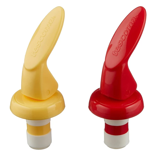 Tappo ermetico Tescoma 420697 per bottiglie plastica giallorosso - 2 unità