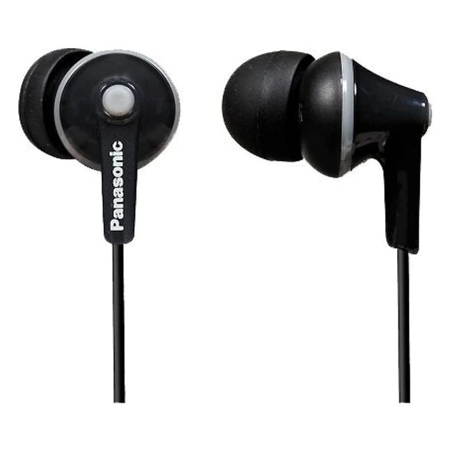 Panasonic RPHJE125 Ergofit In-Ear Kopfhörer mit 3 Ohrstöpselgrößen, 10 Hz - 24 kHz, 11 m Kabel, Schwarz