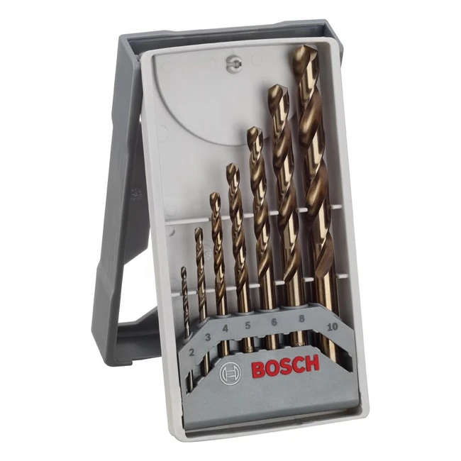 Bosch Set de 7 Brocas para Metal Mini XLine HSSCo 135 - 2, 3, 4, 5, 6, 8, 10 mm