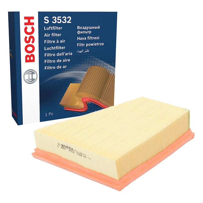 Filtro de aire Bosch S3532 para vehículos - Alta retención de polvo y eficacia de filtración