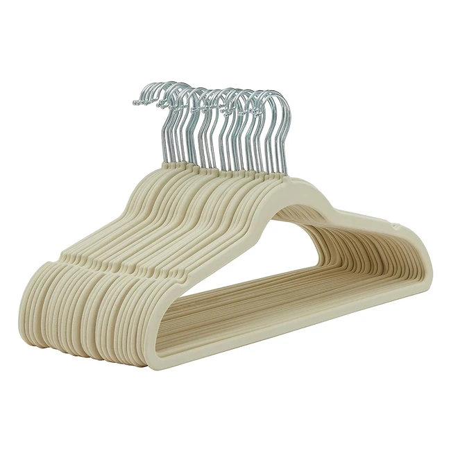 Amazon Basics Slim Velvet Nonslip Suit Hangers - Pack of 30 Ivory