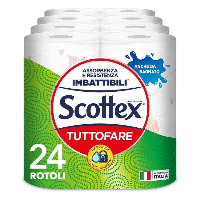 Scottex Tuttofare 24 Maxi Rotoli 6x4 - Assorbenza e Resistenza Imbattibili