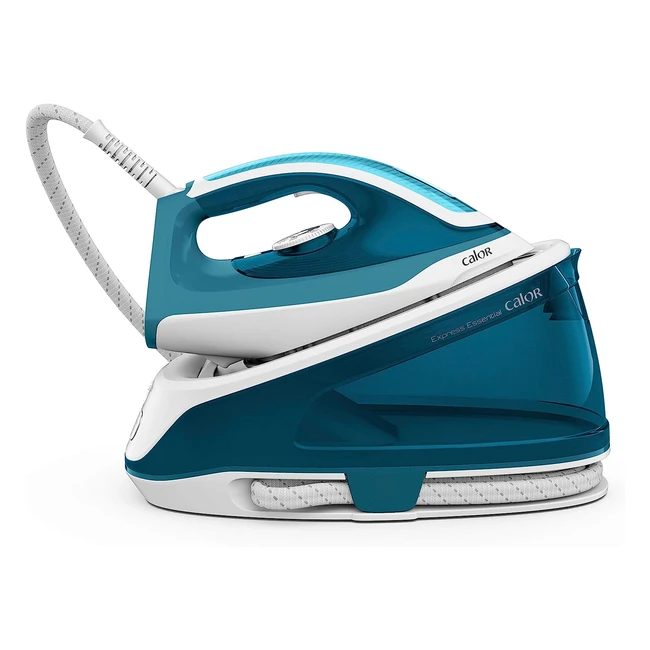 Centrale vapeur Calor Express Essential, 52 bars, débit vapeur 120 g/min, fonction pressing 280 g/min, réservoir d'eau 1,4 L, système anticalcaire, mode éco, défroissage vertical