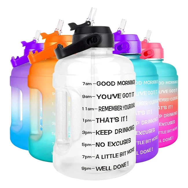 Buildlife Motivational Water Bottle 22L - Large Capacity, Time Marker, BPA Free