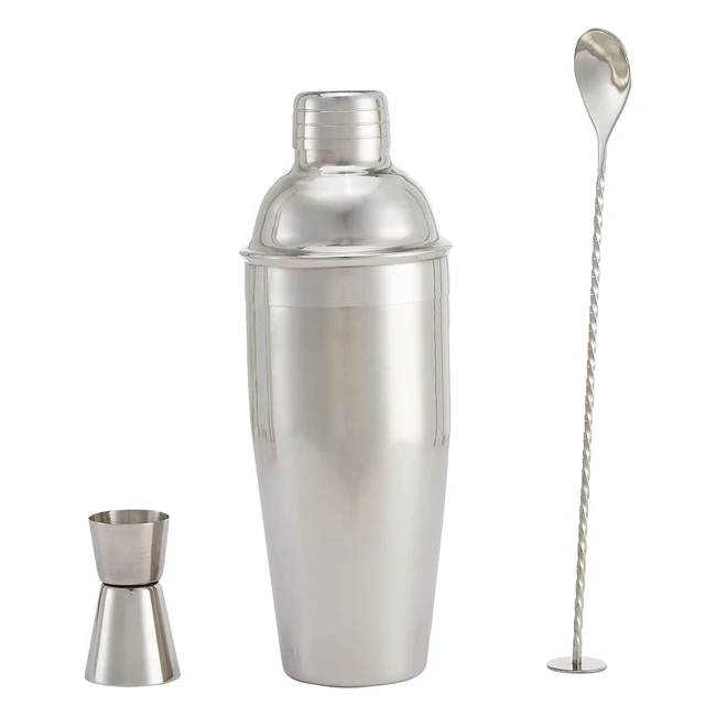 Set Cocktail 3 pièces inox 70 cl - Shaker, Cuillère, Doseur