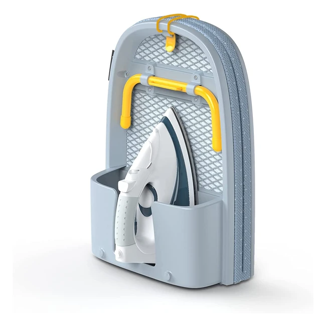 Table de repassage compacte pliante Joseph Joseph - Gain de place - Gris jaune - Réf: XXX - Surface de repassage 90x33cm