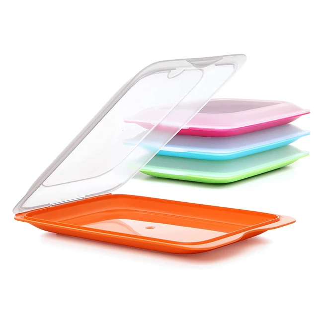 Boîte à charcuterie Fresh sans BPA, réutilisable, empilable, passe au lave-vaisselle et au micro-ondes - Couleurs assorties - Dimension: 17 x 32 x 25.2cm