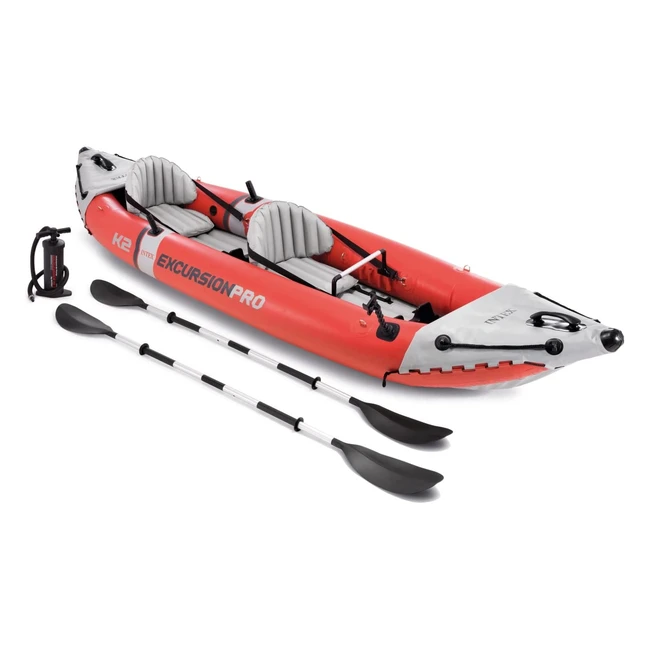 Kayak gonflable Intex Excursion Pro K2 - 2 places - Résistant - Assise et dossier ajustables