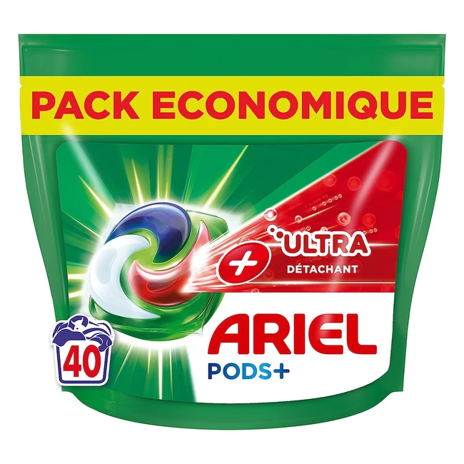 Ariel Allin1 Pods - Capsules Lessive 40 Lavages | Ultra Détachant, Protection Couleurs et Fibres