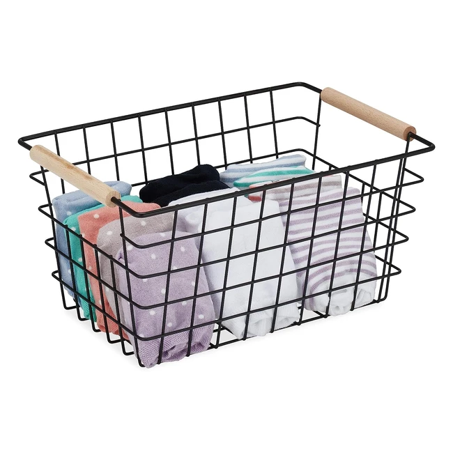 Cesta de Alambre Relaxdays - Diseo de Rejilla - Ropa y Accesorios - 16x31x21 c