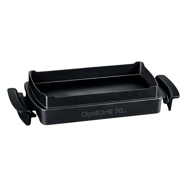 Tefal XA7278 Optigrill XL Backblech für alle Optigrill XL Modelle 2 Liter Kapazität Antihaftbeschichtung aus Aluminiumguss Serviert 4 bis 6 Personen Schwarz