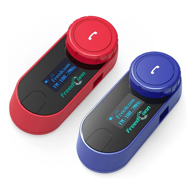 Freedconn Bluetooth Headset TCOMSC BT50 - 2 Riders 800m Range LCD Screen FM R
