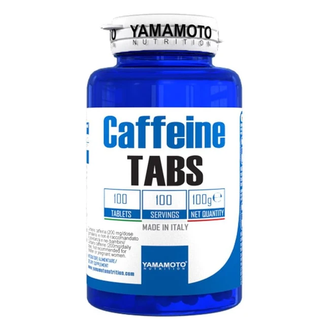 Yamamoto Nutrition Caffeine Tabs 100 Compresse - Integratore Alimentare Preworkout con Vitamina B1 e Caffeina - Aumenta Concentrazione