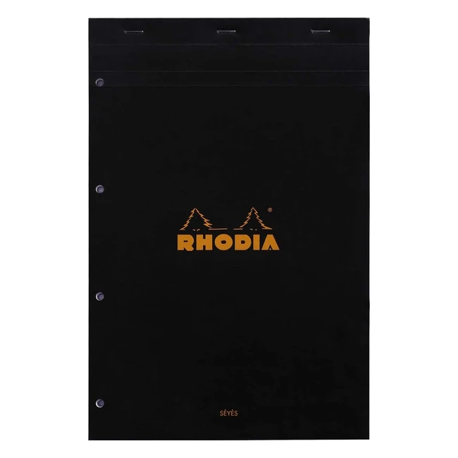 Bloc-notes agrafé Rhodia 201009C A4 grands carreaux Seys 80 feuilles