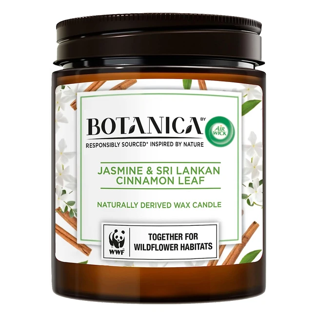 Botanica by Air Wick Candle - Jasmine & Sri Lankan Cinnamon Leaf - 500g
