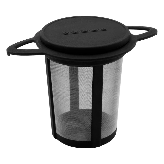 Filtre à thé permanent Fackelmann 42286 - Qualité éprouvée - Noir/argent