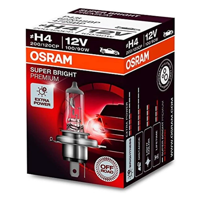 Super Bright Offroad H4 Headlight Bulb - Osram 62204SBP