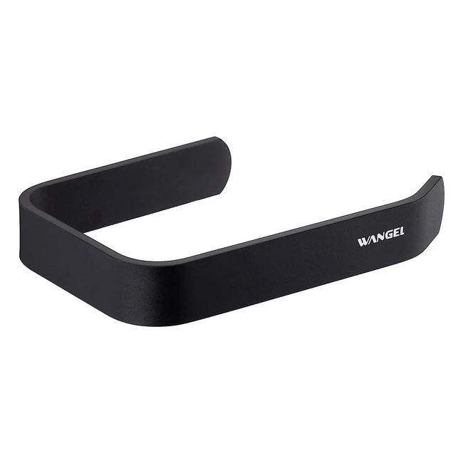 Portarrollo para papel higiénico autoadhesivo Wangel, sin tornillos ni taladro, aluminio acabado mate negro