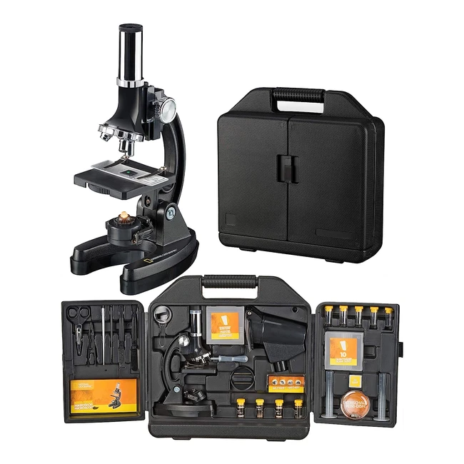 Microscopio National Geographic 9118100 3001200x - Accessori Estesi - Batteria - Nero