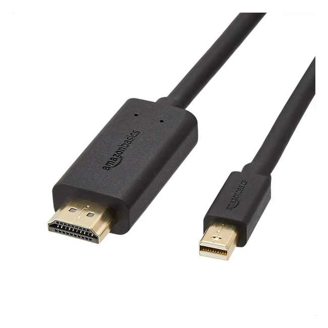 AmazonBasics MiniDisplayPort zu HDMI Kabel 183m - Audio & Video Übertragung in HD Qualität