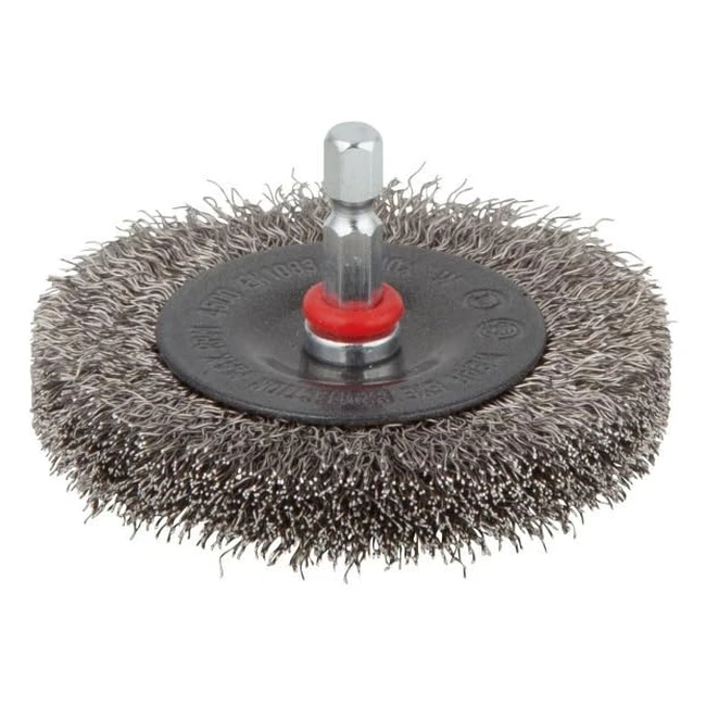 Wolfcraft Stainless Steel Wire Wheel Brush - i 2711000 - Derust and Clean Metal - Durable and Noncorrosive